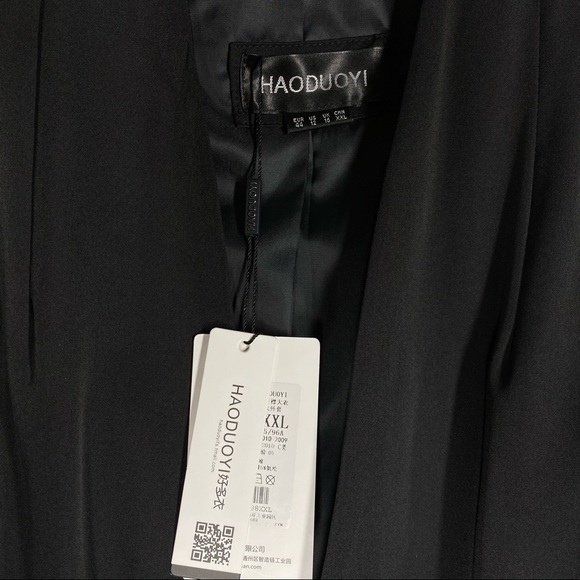 Haoduoyi Trench Cape Cloak Blazer Black Sz US 12 - Picture 8 of 11